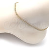 Oro Laminado Basic Anklet, Gold Filled Style Bismark Design, Polished, Golden Finish, 04.213.0262.10 (Thickness, 10 Inches Length)