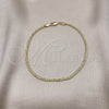 Oro Laminado Basic Anklet, Gold Filled Style Bismark Design, Polished, Golden Finish, 04.213.0262.10 (Thickness, 10 Inches Length)