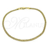 Oro Laminado Basic Anklet, Gold Filled Style Bismark Design, Polished, Golden Finish, 04.213.0262.10 (Thickness, 10 Inches Length)