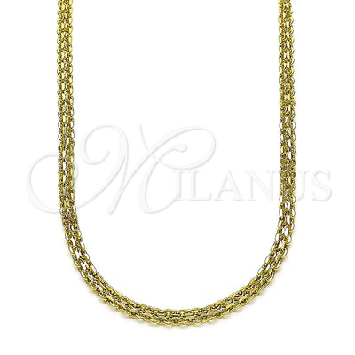 Oro Laminado Basic Necklace, Gold Filled Style Bismark Design, Polished, Golden Finish, 04.213.0262.18 (Thickness, 18 Inches Length)