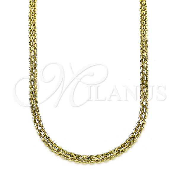 Oro Laminado Basic Necklace, Gold Filled Style Bismark Design, Polished, Golden Finish, 04.213.0262.18 (Thickness, 18 Inches Length)