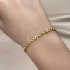 Oro Laminado Basic Bracelet, Gold Filled Style Bismark Design, Polished, Golden Finish, 04.213.0263.07 (04 MM Thickness, 8 Inches Length)