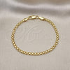 Oro Laminado Basic Bracelet, Gold Filled Style Bismark Design, Polished, Golden Finish, 04.213.0263.07 (04 MM Thickness, 8 Inches Length)