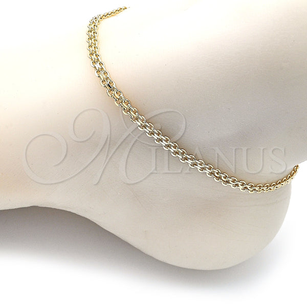Gold Filled Anklet — Basic Anklet Bismark Design Polished 04. Thickness 10 — alternate product view — SKU 150512 | Oro Laminado tobillera — básico Anklet Bismark diseño pulido 04. Thickness 10 — SKU 150512
