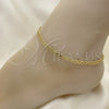 Oro Laminado Basic Anklet, Gold Filled Style Bismark Design, Polished, Golden Finish, 04.213.0263.10 (Thickness, 10 Inches Length)