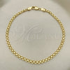 Oro Laminado Basic Anklet, Gold Filled Style Bismark Design, Polished, Golden Finish, 04.213.0263.10 (Thickness, 10 Inches Length)