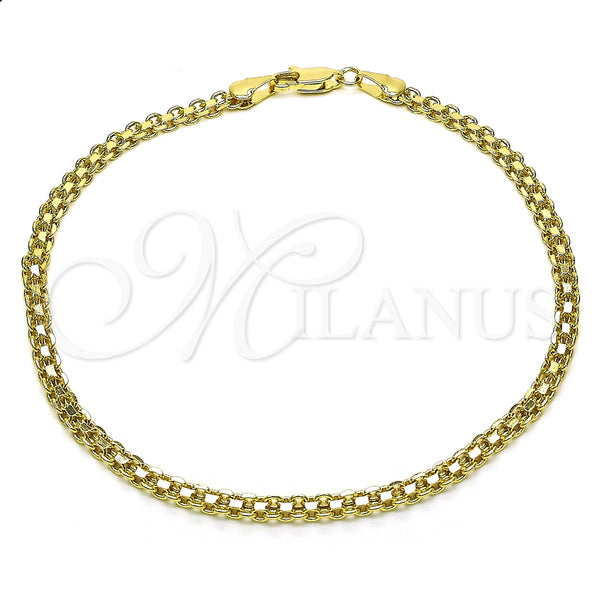Gold Filled Anklet — Basic Anklet Bismark Design Polished 04. Thickness 10 — main product view — SKU 150512 | Oro Laminado tobillera — básico Anklet Bismark diseño pulido 04. Thickness 10 — SKU 150512