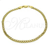 Oro Laminado Basic Anklet, Gold Filled Style Bismark Design, Polished, Golden Finish, 04.213.0263.10 (Thickness, 10 Inches Length)
