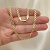 Oro Laminado Basic Necklace, Gold Filled Style Bismark Design, Polished, Golden Finish, 04.213.0263.18 (Thickness, 18 Inches Length)