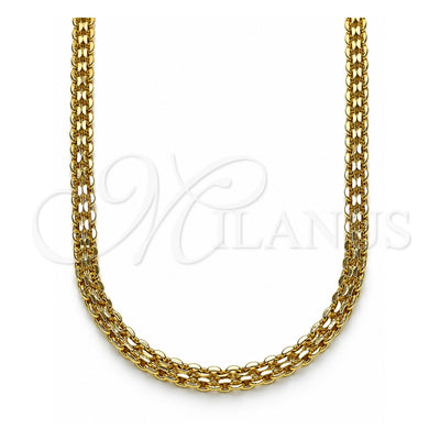 Oro Laminado Basic Necklace, Gold Filled Style Bismark Design, Polished, Golden Finish, 04.213.0263.18 (Thickness, 18 Inches Length)