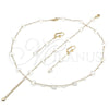 Oro Laminado Necklace, Bracelet and Earring, Gold Filled Style Butterfly Design, with Aurore Boreale Crystal, Polished, Golden Finish, 06.213.0014