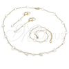 Oro Laminado Necklace, Bracelet and Earring, Gold Filled Style Butterfly Design, with Aurore Boreale Crystal, Polished, Golden Finish, 06.213.0014