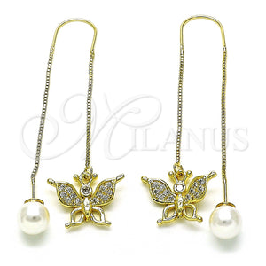 Gold Filled Ring — Threader Earring Butterfly Design with White Micro Pave — main product view — SKU 150561 | Oro Laminado anillo — Threader Earring Butterfly diseño with blanco Micro Pave — SKU 150561