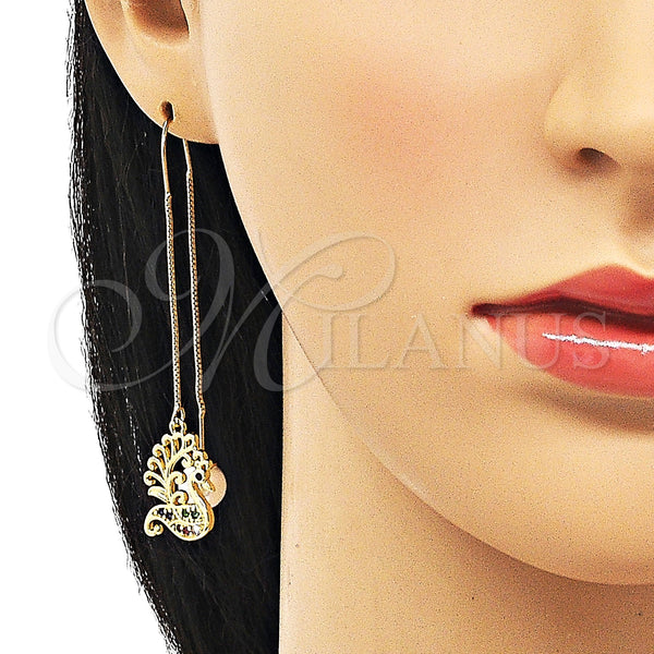 Gold Filled Ring — Threader Earring Swan Design with Multicolor and Black — alternate product view — SKU 150565 | Oro Laminado anillo — Threader Earring Swan diseño with Multicolor and negro — SKU 150565