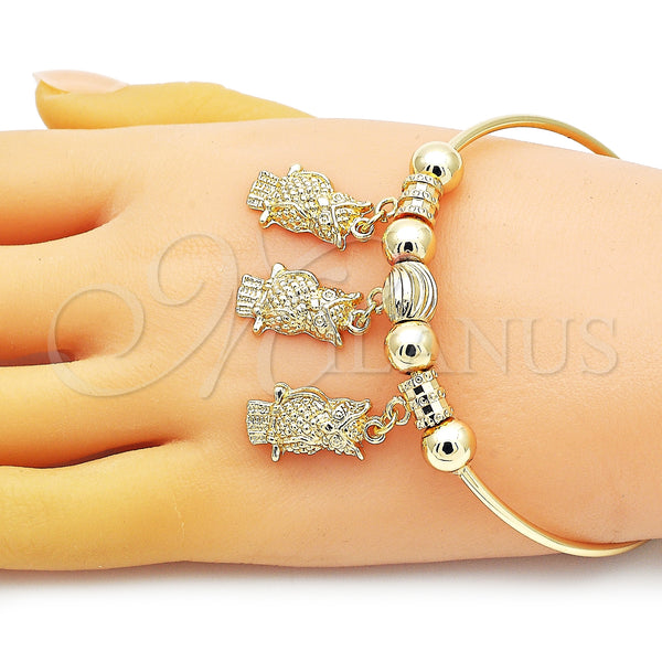 Gold Filled Jewelry — Individual Bangle Owl Design Polished 07.93. 02 MM — alternate product view — SKU 150568 | Oro Laminado joyería — Individual Bangle Owl diseño pulido 07.93. 02 MM — SKU 150568