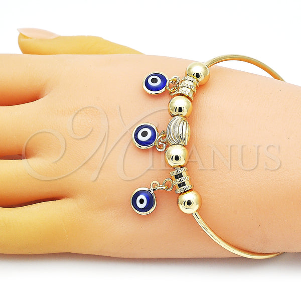 Gold Filled Jewelry — Individual Bangle with Sapphire Blue Crystal Polished 07.93. — alternate product view — SKU 150571 | Oro Laminado joyería — Individual Bangle with Sapphire Blue cristal pulido 07.93. — SKU 150571