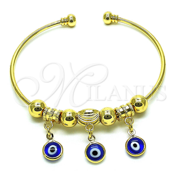 Gold Filled Jewelry — Individual Bangle with Sapphire Blue Crystal Polished 07.93. — main product view — SKU 150571 | Oro Laminado joyería — Individual Bangle with Sapphire Blue cristal pulido 07.93. — SKU 150571