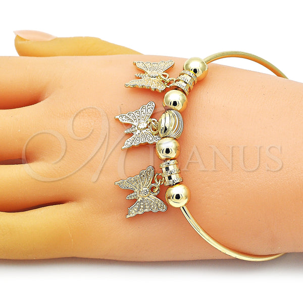 Gold Filled Jewelry — Individual Bangle Butterfly Design Polished 07.93. 02 MM — alternate product view — SKU 150573 | Oro Laminado joyería — Individual Bangle Butterfly diseño pulido 07.93. 02 MM — SKU 150573