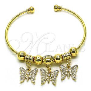 Gold Filled Jewelry — Individual Bangle Butterfly Design Polished 07.93. 02 MM — main product view — SKU 150573 | Oro Laminado joyería — Individual Bangle Butterfly diseño pulido 07.93. 02 MM — SKU 150573