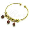 Oro Laminado Individual Bangle, Gold Filled Style with Brown Goldstone Venturina, Polished, Golden Finish, 07.93.0016 (02 MM Thickness, One size fits all)