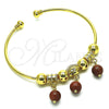 Oro Laminado Individual Bangle, Gold Filled Style with Brown Goldstone Venturina, Polished, Golden Finish, 07.93.0016 (02 MM Thickness, One size fits all)