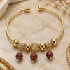 Oro Laminado Individual Bangle, Gold Filled Style with Brown Goldstone Venturina, Polished, Golden Finish, 07.93.0016 (02 MM Thickness, One size fits all)