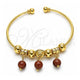 Aro Individual 07.93.0016 Oro Laminado, con Goldstone Venturina Onix Negro, Pulido, Tono Dorado (Grosor 02 MM, Talla Unica)