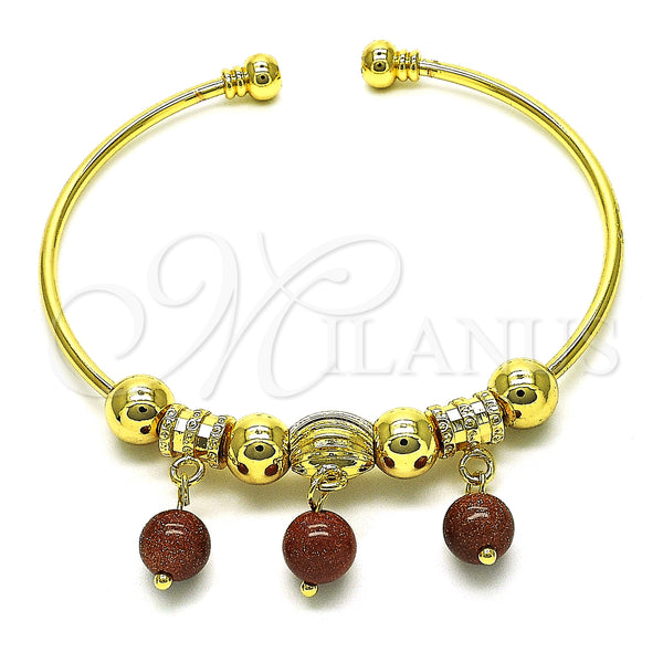 Gold Filled Jewelry — Individual Bangle with Brown Goldstone Venturina Polished 07.93. — main product view — SKU 150575 | Oro Laminado joyería — Individual Bangle with Brown Goldstone Venturina pulido 07.93. — SKU 150575