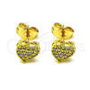 Gold Filled Ring — Stud Earring Heart Design with White Micro Pave — alternate product view — SKU 150594 | Oro Laminado anillo — Stud Earring corazón diseño with blanco Micro Pave — SKU 150594