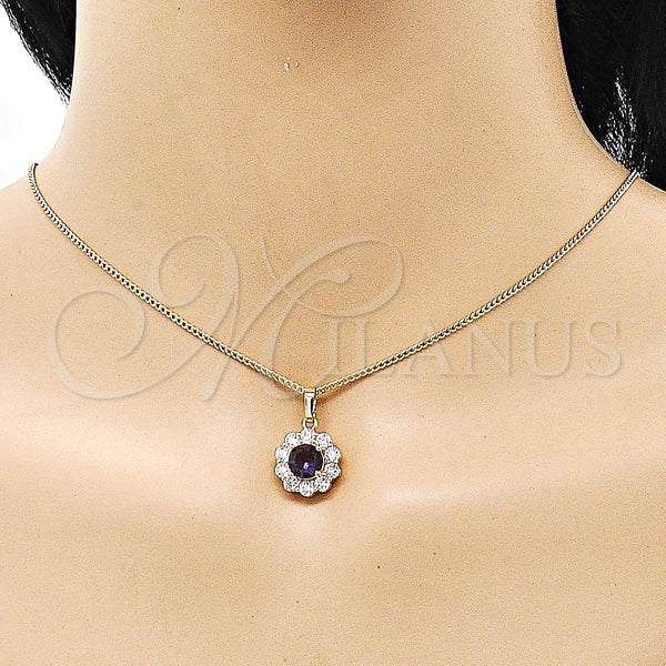 Gold Filled Ring — Earring and Pendant Adult Set Flower and Cluster — alternate product view — SKU 150620 | Oro Laminado anillo — Earring and Pendant Adult Set flor and Cluster — SKU 150620