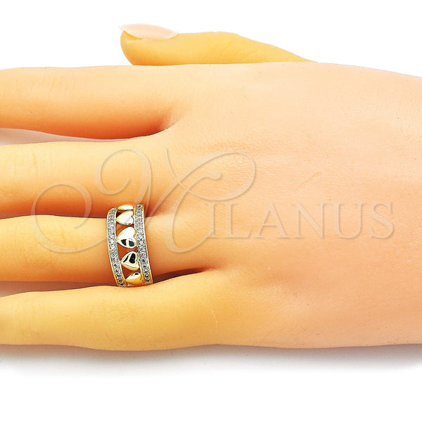 Gold Filled Ring — Multi Stone Ring Heart Design with White Micro — alternate product view — SKU 150623 | Oro Laminado anillo — Multi Stone Ring corazón diseño with blanco Micro — SKU 150623