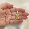 Oro Laminado Religious Pendant, Gold Filled Style Jesus Design, Polished, Golden Finish, 05.342.0116