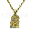 Oro Laminado Religious Pendant, Gold Filled Style Jesus Design, Polished, Golden Finish, 05.342.0116