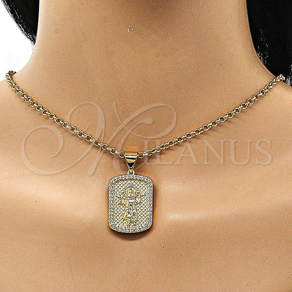 Gold Filled Pendant — Religious Pendant Divino NiÃ±o Design with White Micro — alternate product view — SKU 150642 | Oro Laminado dije — Religious Pendant Divino NiÃ±o diseño with blanco Micro — SKU 150642
