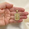 Oro Laminado Religious Pendant, Gold Filled Style Divino NiÃ±o Design, with White Micro Pave, Polished, Golden Finish, 05.342.0117