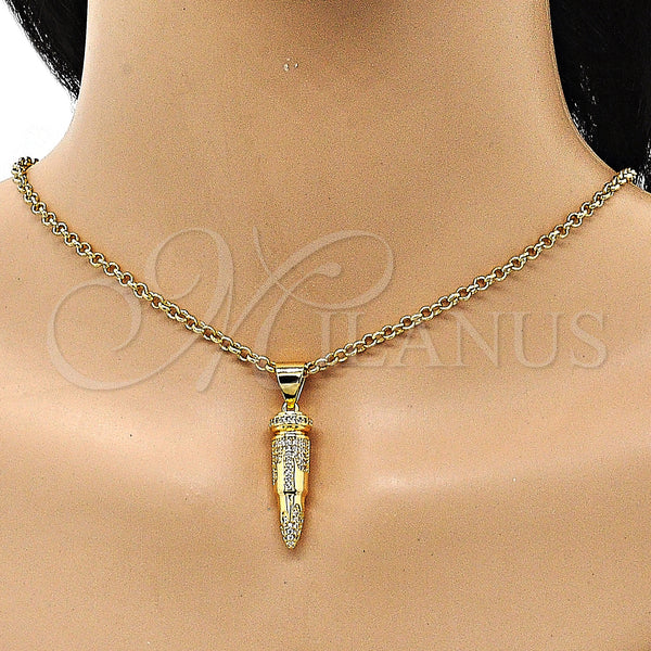 Gold Filled Pendant — Fancy Pendant with White Micro Pave Polished 05. — alternate product view — SKU 150646 | Oro Laminado dije — elegante Pendant with blanco Micro Pave pulido 05. — SKU 150646