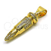 Oro Laminado Fancy Pendant, Gold Filled Style with White Micro Pave, Polished, Golden Finish, 05.342.0121