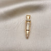 Oro Laminado Fancy Pendant, Gold Filled Style with White Micro Pave, Polished, Golden Finish, 05.342.0121
