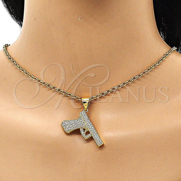 Gold Filled Pendant — Fancy Pendant with White Micro Pave Polished 05. — alternate product view — SKU 150654 | Oro Laminado dije — elegante Pendant with blanco Micro Pave pulido 05. — SKU 150654