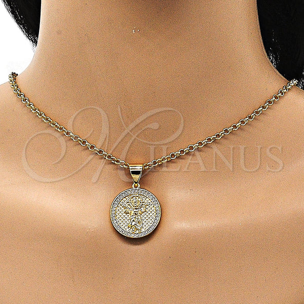 Gold Filled Pendant — Religious Pendant Divino NiÃ±o Design with White Micro — alternate product view — SKU 150659 | Oro Laminado dije — Religious Pendant Divino NiÃ±o diseño with blanco Micro — SKU 150659