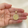 Oro Laminado Religious Pendant, Gold Filled Style Divino NiÃ±o Design, with White Micro Pave, Polished, Golden Finish, 05.342.0134