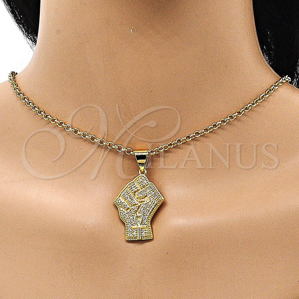 Gold Filled Pendant — Fancy Pendant with White Micro Pave Polished 05. — alternate product view — SKU 150663 | Oro Laminado dije — elegante Pendant with blanco Micro Pave pulido 05. — SKU 150663