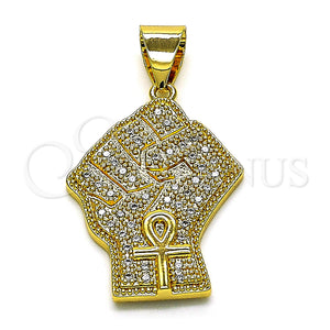 Gold Filled Pendant — Fancy Pendant with White Micro Pave Polished 05. — main product view — SKU 150663 | Oro Laminado dije — elegante Pendant with blanco Micro Pave pulido 05. — SKU 150663