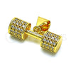 Oro Laminado Fancy Pendant, Gold Filled Style with White Micro Pave, Polished, Golden Finish, 05.342.0139