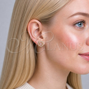 Gold Filled Ring — Stud Earring Baguette Design with White Cubic Zirconia — main product view — SKU 150682 | Oro Laminado anillo — Stud Earring Baguette diseño with blanco Cubic Zirconia — SKU 150682