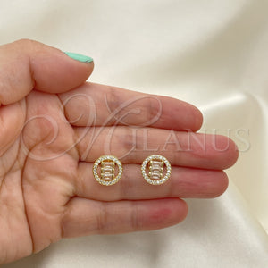 Gold Filled Ring — Stud Earring Baguette Design with White Cubic Zirconia — main product view — SKU 150683 | Oro Laminado anillo — Stud Earring Baguette diseño with blanco Cubic Zirconia — SKU 150683