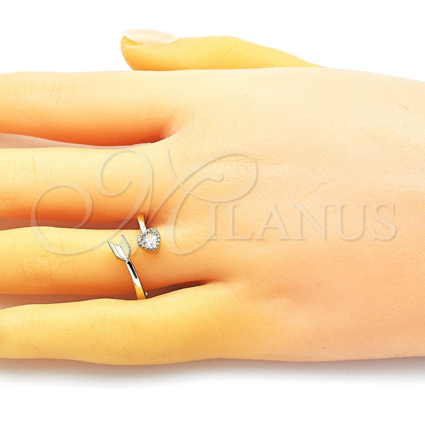 Gold Filled Ring — Multi Stone Ring Heart Design with White Cubic — alternate product view — SKU 150694 | Oro Laminado anillo — Multi Stone Ring corazón diseño with blanco Cubic — SKU 150694