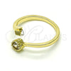 Oro Laminado Multi Stone Ring, Gold Filled Style Heart Design, with White Cubic Zirconia, Polished, Golden Finish, 01.284.0077 (One size fits all)