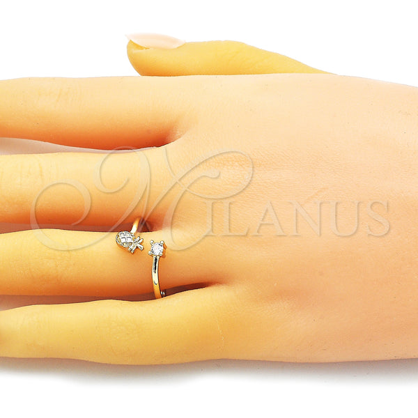 Gold Filled Ring — Multi Stone Ring Pineapple Design with White Cubic — alternate product view — SKU 150697 | Oro Laminado anillo — Multi Stone Ring Pineapple diseño with blanco Cubic — SKU 150697