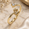 Oro Laminado Multi Stone Ring, Gold Filled Style Pineapple Design, with White Cubic Zirconia, Polished, Golden Finish, 01.284.0080 (One size fits all)